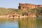 Temple at the water edge, India