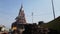 Temple and Wood in a Burning Ghat in Varanasi