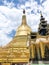 Temple in Yangon, Shwedagon Pagoda. Yangon, Myanmar Burma