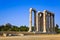 Temple of Zeus and Lycabettus hill at Athens