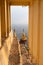 Temples and pagodas at top of mount POPA in Mandalay Myanmar