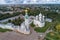 Temples of the Vologda Kremlin aerial photography. Russia