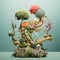 Temporal Topiaries - Garden sculptures evolving with past and future forms