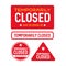 Temporarily closed signs set. Vector illustration.