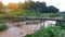 Temporary Bamboo and wooden bridge which is built across the small creek