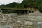 Temporary bridge over the Matiri river west branch, Kahurangi National Park, New Zealand