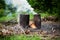 Temporary man made Firewood stove