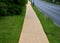 Temporary sidewalk temporarily built of wooden osb boards as a safe replacement for the sidewalk in the reconstruction of the city