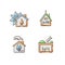 Temporary supportive housing RGB color icons set