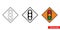 Temporary traffic signals roadworks sign icon of 3 types color, black and white, outline. Isolated vector sign symbol