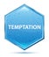 Temptation crystal blue hexagon button