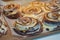 Tempting Caramel Cinnamon Rolls at a Gourmet Pastry Shop