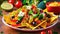 Tempting culinary delights: Crispy vegetable nachos with ox corn chips