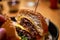 A tempting and delicious American-style beef handmade burger