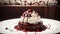 Tempting Delight A Captivating Photo of a Sprinkled Hot Fudge Sundae.AI Generated