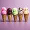 A Tempting Row of Colorful Ice Cream Delights