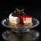 Tempting Slice of Raspberry Cheesecake. Generative AI