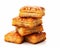 Tempting stack of sweet baklava on a white background, Generative AI