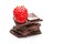 Tempting strawberry on chocolate blocks