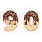 Tempting typography. Font design. 3D donut numbers nine and zero,  glazed with chocolate cream and candy