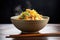 tempura flakes topping a bowl of donburi