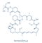 Temsirolimus cancer drug molecule. Prodrug of sirolimus rapamycin. Skeletal formula.