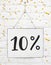 Ten 10 % percent off black friday sale 10% discount golden party