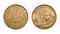 Ten cents brazilian real coin front and back faces