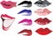 Ten color women lips