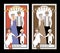 Ten of Cups. Tarot cards. Happy family composed of young parents and two children, enjoying in the sun and ten golden cups forming