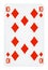 Ten of Diamonds playing card - isolated on white