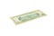 Ten dollar United states currency on white