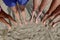 ten feet of a family of five on the beach in summer