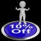 Ten Percent Off Button Shows 10 Off Product