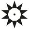 Ten sides pointed star logo black sun template dot triangle big