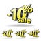 Ten, twenty, thirty, forty percent discount icon