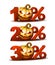 Ten, Twenty and thirty percent discount icon with Scary Jack O Lantern halloween pumpkin.