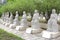 Ten white marble Buddha statues in a national park, China