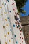 Ten Years Boy Climbing Outdoor Artificial Wall with Modern Colorful Holds