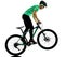 Tenager boy mountain bike bking isolated shadows