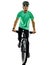 Tenager boy mountain bike bking isolated shadows