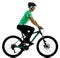 Tenager boy mountain bike bking isolated shadows
