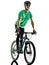 Tenager boy mountain bike bking isolated shadows