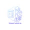 Tenant move in blue gradient concept icon