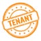 TENANT text on orange grungy vintage round stamp