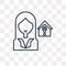 Tenant vector icon isolated on transparent background, linear Te