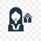 Tenant vector icon isolated on transparent background, Tenant t