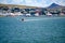 Tender boat bringing travelers from Stanley back to cruise liner, Falkland Islands