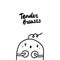 Tender breasts early symptom of pregnancy hand drawn illustration with cute marshmallow