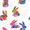 Tender bunnies seamless pattern